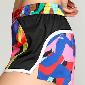 PRIDE Velocity Women's Printed 3" Running Shorts, Pop Red-multi color AOP, extralarge-IND